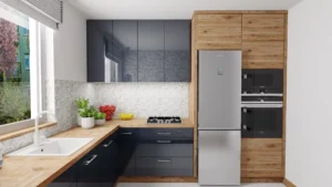 Mała kuchnia niebieska