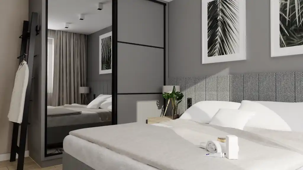 szara szafa sypialnia Szara szafa w sypialni